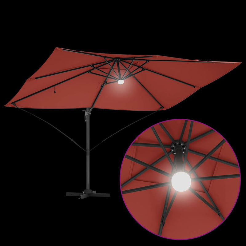 vidaXL Cantilever Roma Napernyő Piros és Fekete 352 x 251 x 265 cm