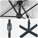 vidaXL Kerti napernyő Homokszín 370 x 197 x 239 cm Porszórt Acél