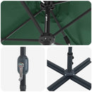 vidaXL Kerti napernyő Zöld 370 x 197 x 239 cm Porszórt Acél