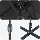 vidaXL Kerti napernyő Fekete 370 x 197 x 239 cm Porszórt Acél