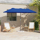 vidaXL Kerti napernyő Kék 370 x 197 x 239 cm Porszórt Acél