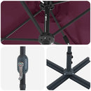 vidaXL Kerti napernyő Bordó 370 x 197 x 239 cm Porszórt Acél