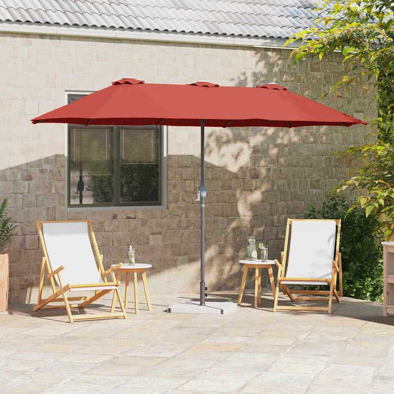 vidaXL Kerti napernyő Terrakotta 370 x 197 x 239 cm Porszórt Acél