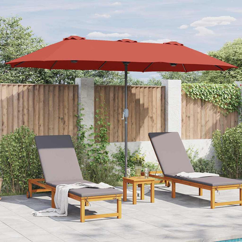 vidaXL Kerti napernyő Terrakotta 370 x 197 x 239 cm Porszórt Acél