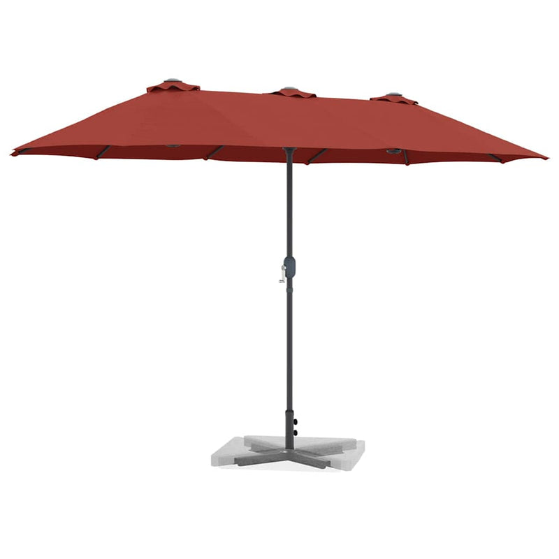 vidaXL Kerti napernyő Terrakotta 370 x 197 x 239 cm Porszórt Acél
