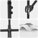 vidaXL Kerti napernyő Homokszín 372 x 198 x 243 cm Porszórt Acél