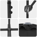 vidaXL Kerti napernyő Fekete 372 x 198 x 243 cm Porszórt Acél