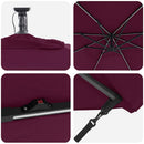 vidaXL Napernyő Bordeaux piros 294 x 294 x 248 cm Pamut és Alumínium