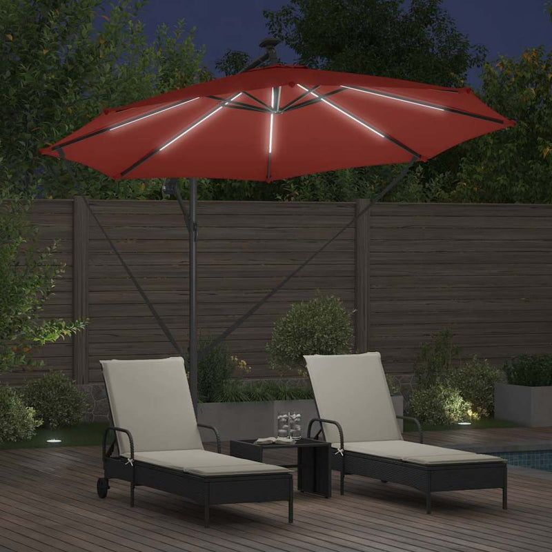 vidaXL Kéttámaszos bannána napernyő Terrakotta 294 x 294 x 248 cm
