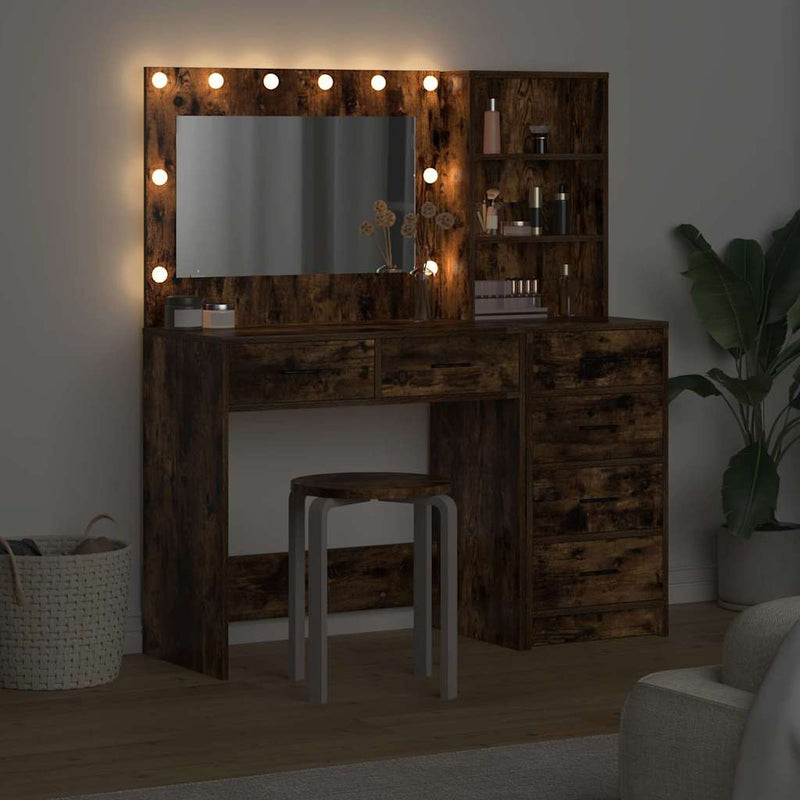 vidaXL Öltözködőasztal fiókkal Barna 78.5 x 41 x 135 cm Faanyag