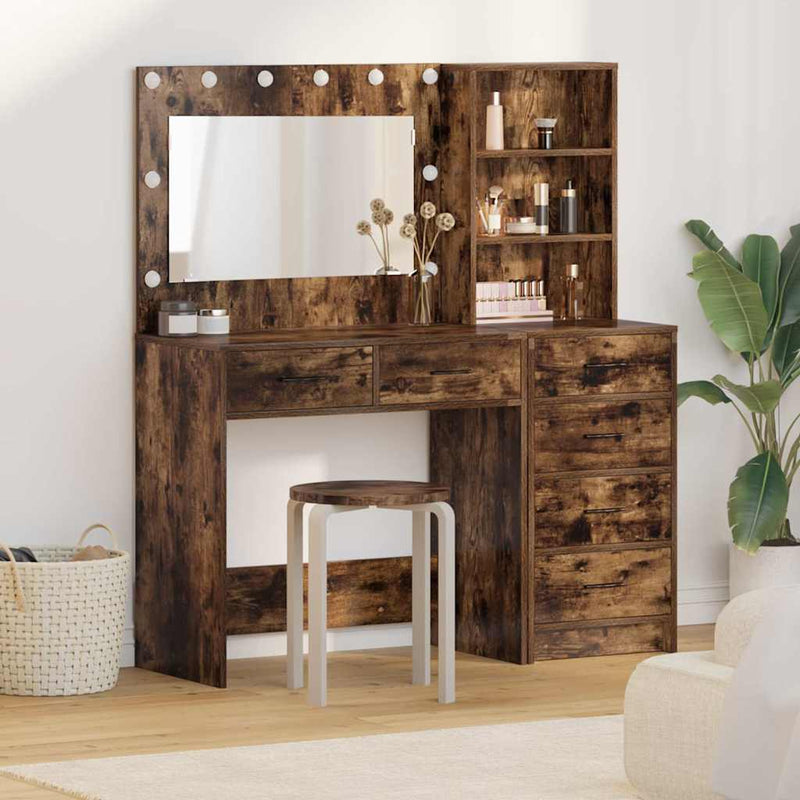 vidaXL Öltözködőasztal fiókkal Barna 78.5 x 41 x 135 cm Faanyag