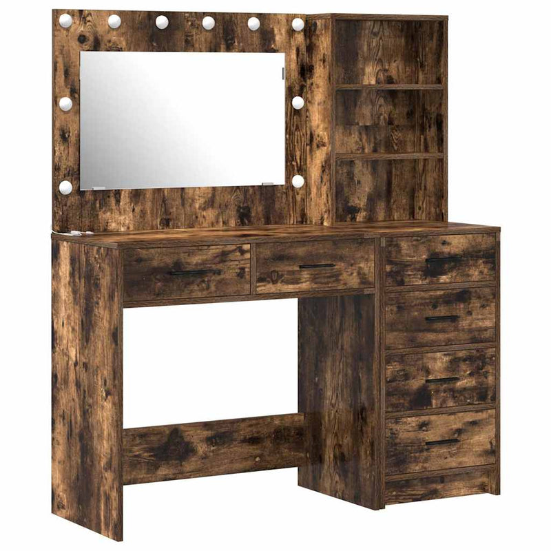 vidaXL Öltözködőasztal fiókkal Barna 78.5 x 41 x 135 cm Faanyag