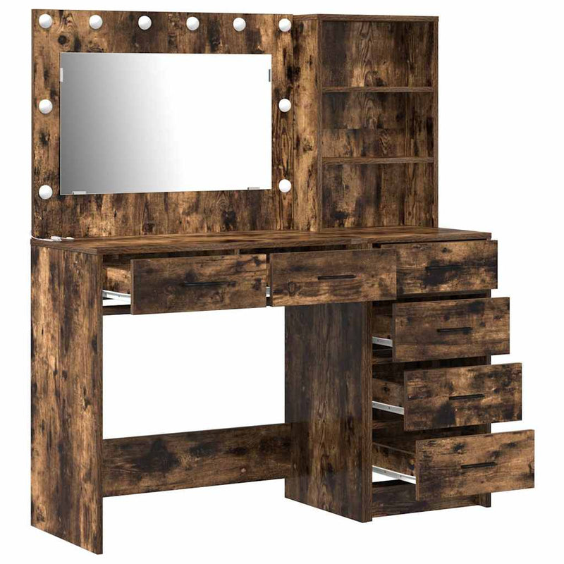 vidaXL Öltözködőasztal fiókkal Barna 78.5 x 41 x 135 cm Faanyag