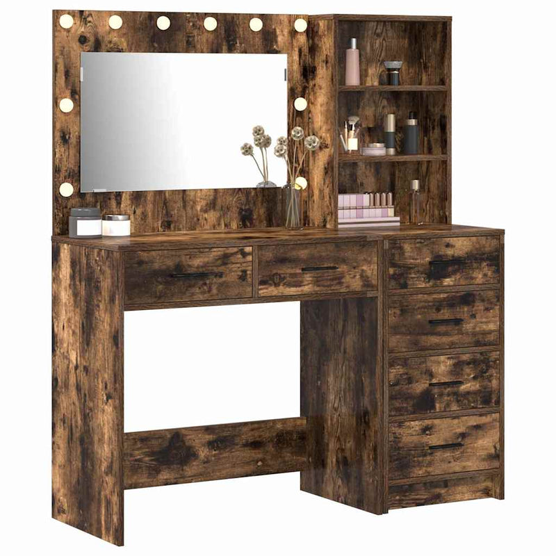 vidaXL Öltözködőasztal fiókkal Barna 78.5 x 41 x 135 cm Faanyag
