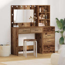 vidaXL Öltözködőasztal fiókkal Barna 78.5 x 41 x 135 cm Faanyag