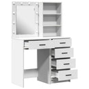 vidaXL Öltözködőasztal fiókkal 2 pcs Fehér 50 x 41 x 135 cm Faanyag