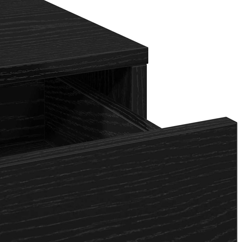 vidaXL Öltözködőasztal fiókkal 2 pcs Fekete 50 x 41 x 135 cm Faanyag