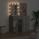 vidaXL Öltözködőasztal fiókkal 2 pcs Szürke 50 x 41 x 135 cm Faanyag