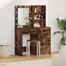 vidaXL Öltözködőasztal fiókkal 2 pcs Barna 50 x 41 x 135 cm Faanyag
