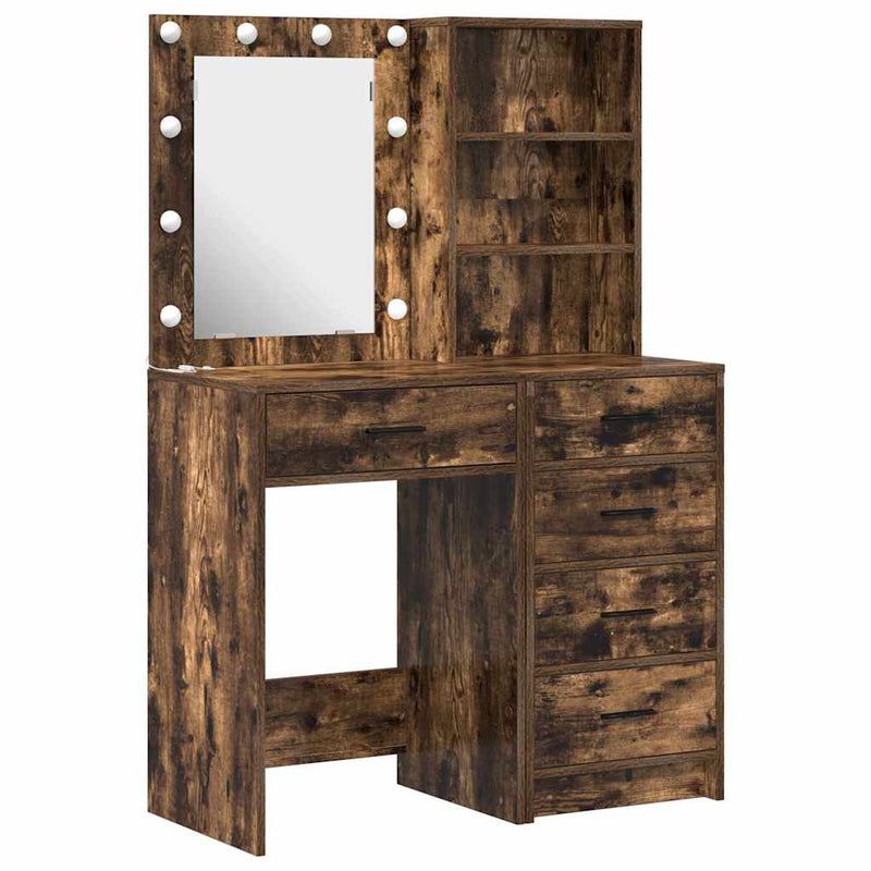 vidaXL Öltözködőasztal fiókkal 2 pcs Barna 50 x 41 x 135 cm Faanyag