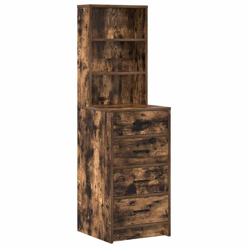 vidaXL Öltözködőasztal fiókkal 2 pcs Barna 50 x 41 x 135 cm Faanyag