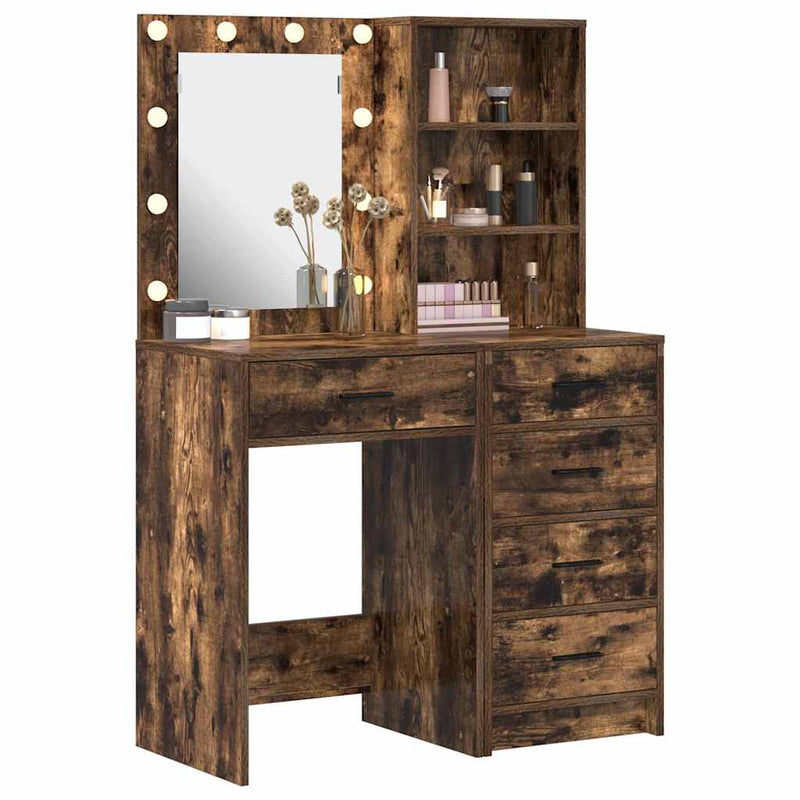 vidaXL Öltözködőasztal fiókkal 2 pcs Barna 50 x 41 x 135 cm Faanyag