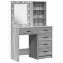 vidaXL Öltözködőasztal fiókkal 2 pcs Szürke 50 x 41 x 135 cm Faanyag