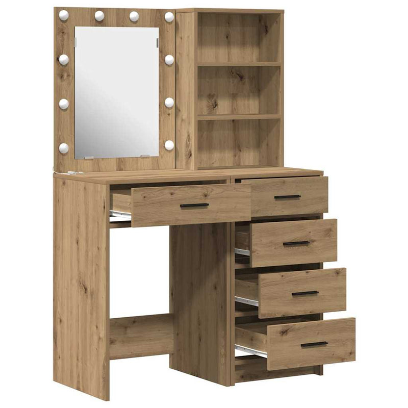 vidaXL Öltözködőasztal fiókkal 2 pcs Barna 50 x 41 x 135 cm Faanyag