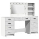 vidaXL Öltözködőasztal fiókkal 3 pcs Fehér 40 x 41 x 135 cm Faanyag