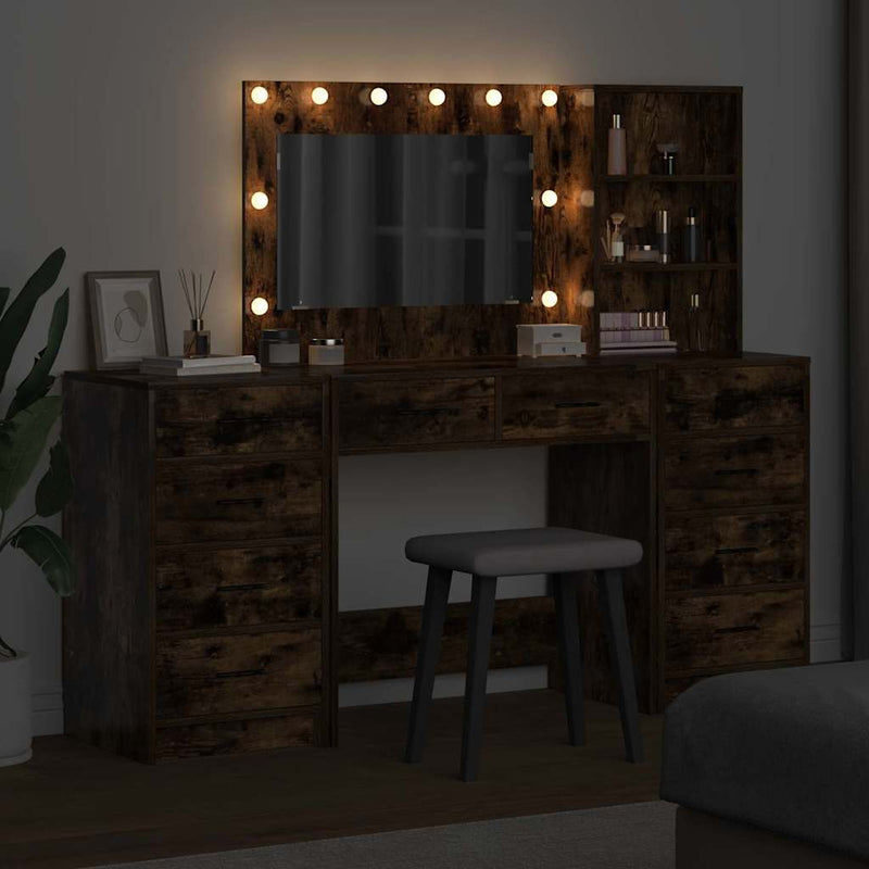 vidaXL Öltözködőasztal fiókkal 3 pcs Barna 40 x 41 x 135 cm Faanyag
