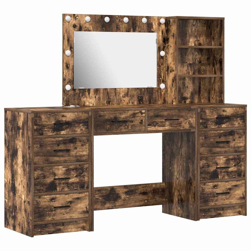 vidaXL Öltözködőasztal fiókkal 3 pcs Barna 40 x 41 x 135 cm Faanyag