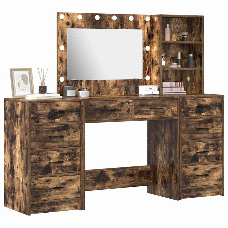 vidaXL Öltözködőasztal fiókkal 3 pcs Barna 40 x 41 x 135 cm Faanyag