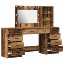 vidaXL Öltözködőasztal fiókkal 3 pcs Barna 40 x 41 x 135 cm Faanyag