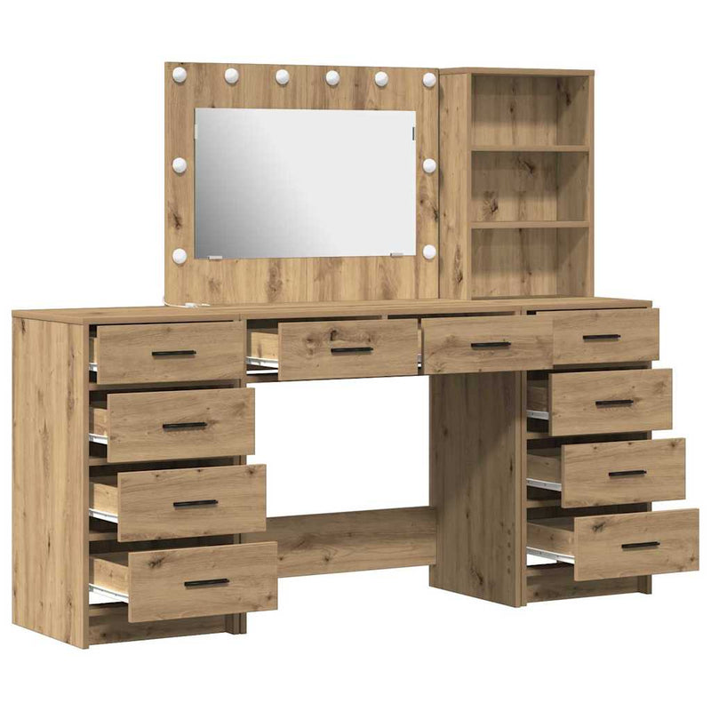 vidaXL Öltözködőasztal fiókkal 3 pcs Barna 40 x 41 x 135 cm Faanyag