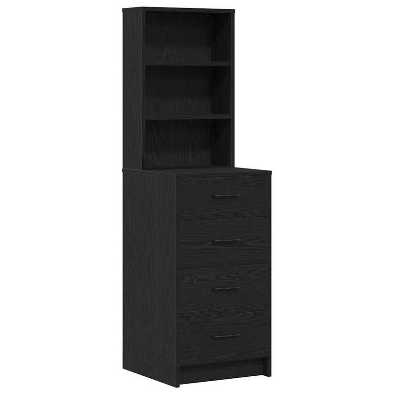 vidaXL Öltözködőasztal fiókkal 3 pcs Fekete 40 x 41 x 135 cm Faanyag