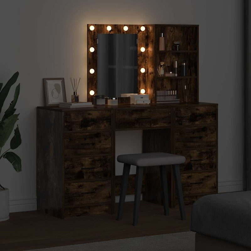 vidaXL Öltözködőasztal fiókkal 3 pcs Barna 40 x 41 x 135 cm Faanyag