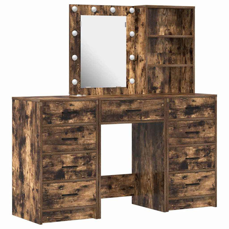 vidaXL Öltözködőasztal fiókkal 3 pcs Barna 40 x 41 x 135 cm Faanyag