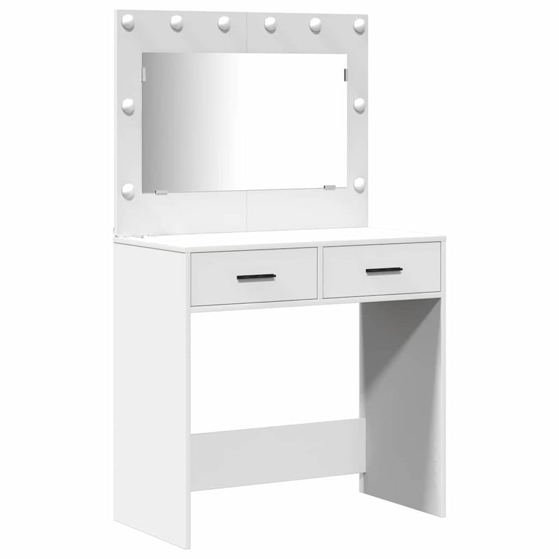 vidaXL Öltözködőasztal fiókkal 2 pcs Fehér 40 x 41 x 75 cm Faanyag