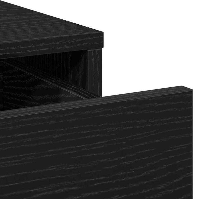 vidaXL Öltözködőasztal fiókkal 2 pcs Fekete 40 x 41 x 75 cm Faanyag