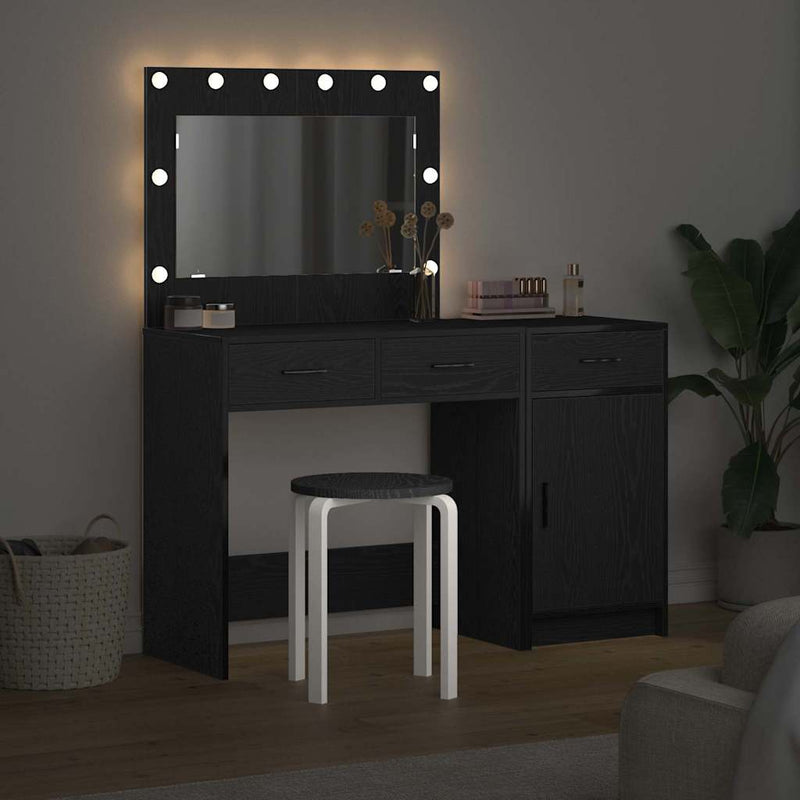 vidaXL Öltözködőasztal fiókkal 2 pcs Fekete 40 x 41 x 75 cm Faanyag