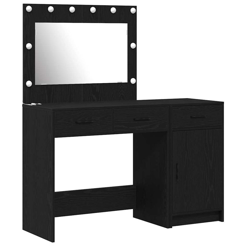 vidaXL Öltözködőasztal fiókkal 2 pcs Fekete 40 x 41 x 75 cm Faanyag