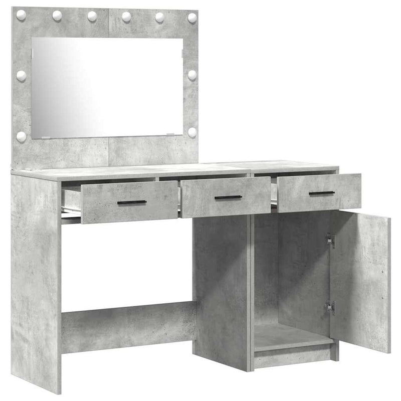 vidaXL Öltözködőasztal fiókkal 2 pcs Szürke 40 x 41 x 75 cm Faanyag