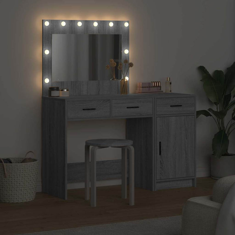 vidaXL Öltözködőasztal fiókkal 2 pcs Szürke 40 x 41 x 75 cm Faanyag