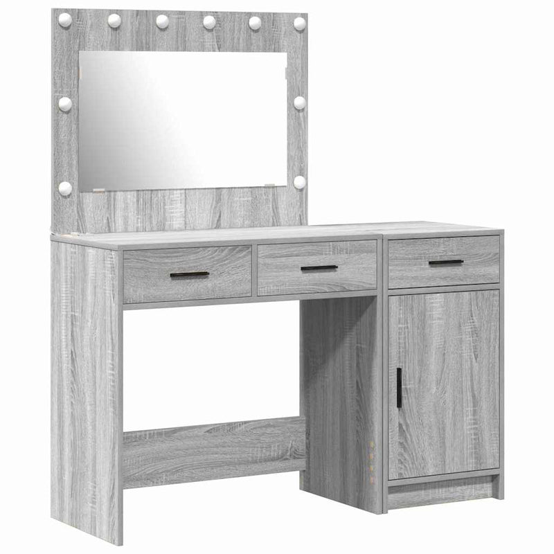 vidaXL Öltözködőasztal fiókkal 2 pcs Szürke 40 x 41 x 75 cm Faanyag