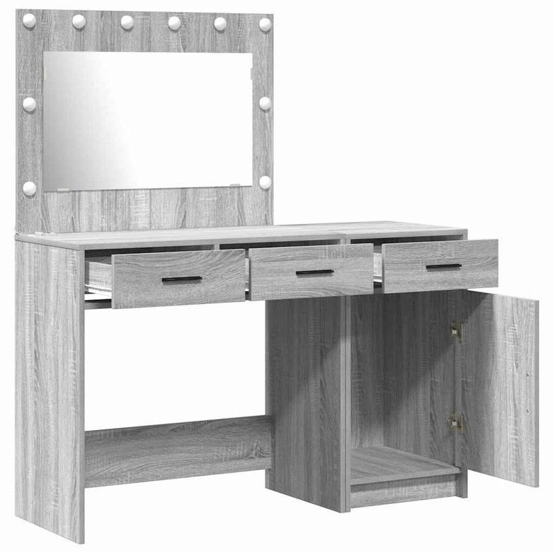 vidaXL Öltözködőasztal fiókkal 2 pcs Szürke 40 x 41 x 75 cm Faanyag