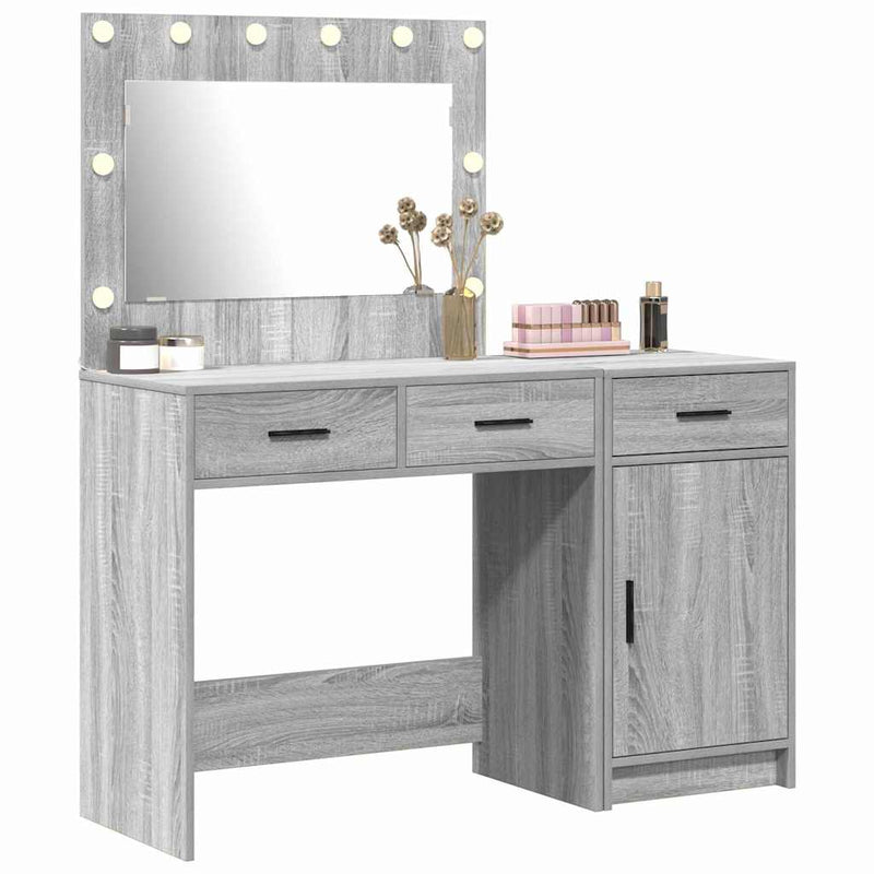 vidaXL Öltözködőasztal fiókkal 2 pcs Szürke 40 x 41 x 75 cm Faanyag