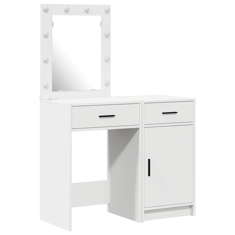 vidaXL Öltözködőasztal fiókkal 2 pcs Fehér 50 x 41 x 135 cm Faanyag