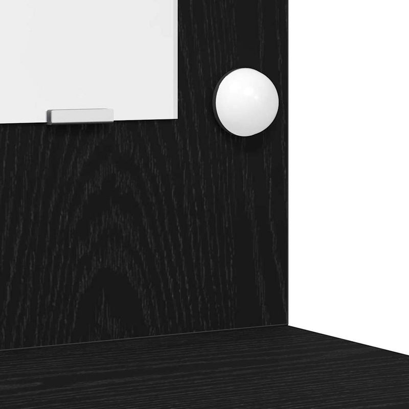 vidaXL Öltözködőasztal fiókkal 2 pcs Fekete 50 x 41 x 135 cm Faanyag