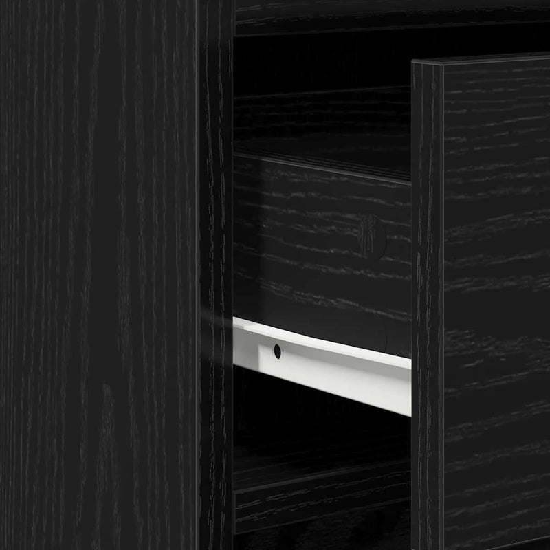 vidaXL Öltözködőasztal fiókkal 2 pcs Fekete 50 x 41 x 135 cm Faanyag