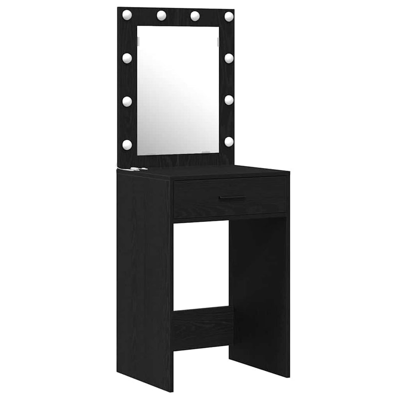 vidaXL Öltözködőasztal fiókkal 2 pcs Fekete 50 x 41 x 135 cm Faanyag